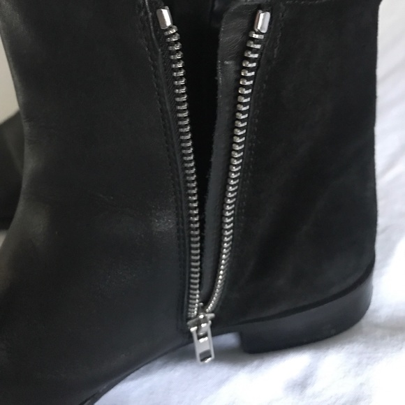 Sleek Black Leather/Suede Ankle Boots size 7 - Picture 8 of 13